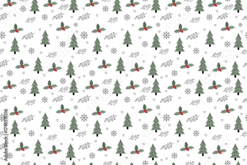 Seamless christmas pattern with christmas trees christmas wrapping paper concept vector