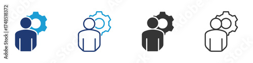 Management icon set collection multi-style.
