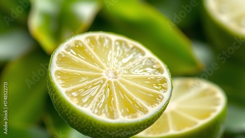 juicy slice of lime isolated on transparent background