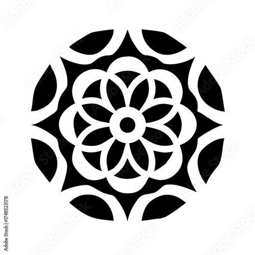 Floral mandala featuring intricate petal design