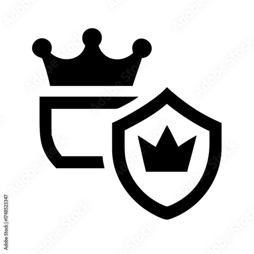 Crown and shield with crown, representing royalty