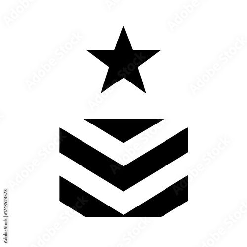 Black military rank insignia with star