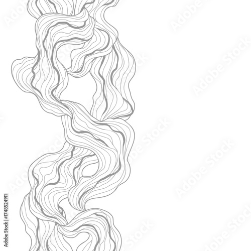 Seamless wave pattern. Abstract background with linear curls.