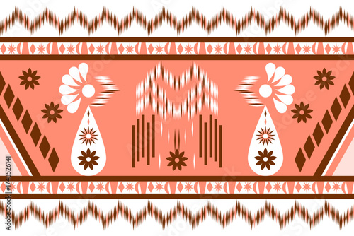 Seamless geometric pattern on a white background.Native American tribal fabric. Ethnic motif. tiles, picture books, rug, carpet, Patola saree. design vector for woven textile printing blanket fashion