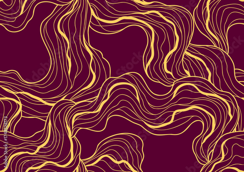 Seamless wave pattern. Abstract background with linear curls.