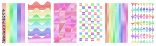 Cotton Candy Pink Purple Gradient Pattern Pack - Sweet Pastel Candy Floss Abstract Geometric Shapes Background - Soft Dreamy Whimsical Design Elements for Girl Birthday Party Baby Shower Kawai Project