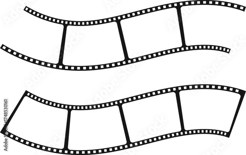 Film strip icon. film strip, Photographic film in retro style. Curved film strip. Cinema icons collection. tape photo film strip frame