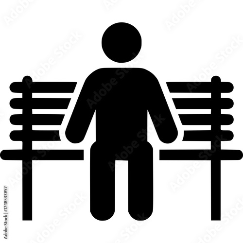 Serene Moment: A solitary individual finds peace, sitting thoughtfully on a park bench. A moment of tranquility and contemplation, in a scene of quiet reflection.