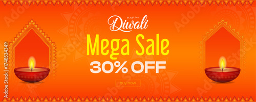 Diwali Sale Banner. 30 Per cent Off. Diwali Sale. Web Diwali Sale. Banner

