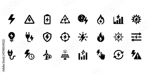 sources., signs., black, usage, symbols, bolts, solar, includes, flames, chart, turbine, warning, power, design, concepts, (330), background, flame, lightbulbs, sustainable, renewable, levels, also, l