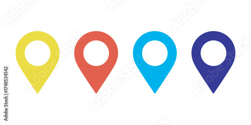 Colorful Map Pins Set for Location Marking