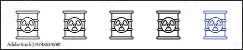 Nuclear icon set outline multiple icon vector illustrator concept