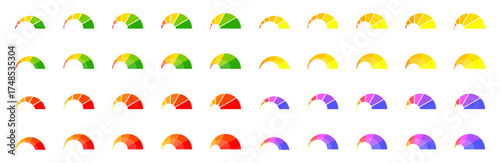 Colorful gauge spectrum for data visualization and analysis design