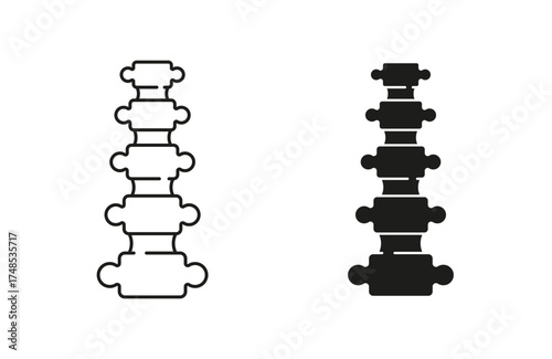 Puzzle piece spine icons for health and wellness design