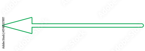 Thin long arrow vector icon. Horizontal straight arrow. left thin line, blue cursor, horizontal arrow long. Long line design arrow pointing left icon vector illustration. 