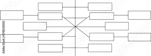 Basketball Tournament Bracket Empty Championship Playoff Diagram for March Madness
