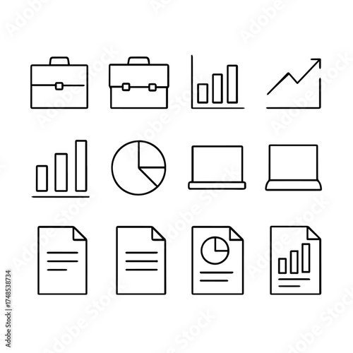 Minimalist Business & Data Icon Pack – Line Style