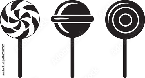 Lollipop isolated vector set