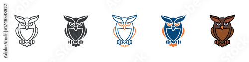 Halloween Owl Icon Set Multiple Style Collection