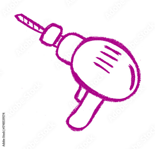 Comic Screwdriver Crayon Chalk Drawing Doodle Vector