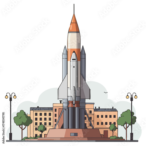 Monumental Rocket Display in City Square.