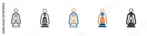 Latern Icon Set Multiple Style Collection
