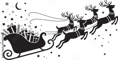 Silhouette Christmas Elf and a big candy