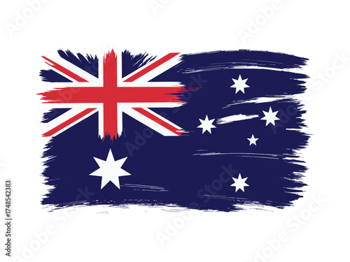 Australian Flag with Brushstroke Effect