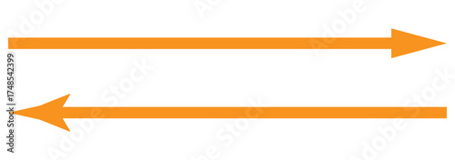 Set of long arrow vector, icon . Horizontal double side arrow. Straight long arrow vector icon set. Long arrows icon set. Vector set of long arrows left and right in flat style. 