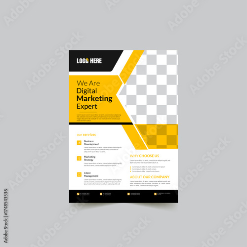 Marketing flyer design, business proposal, promotion, advertising, publication, and cover page.