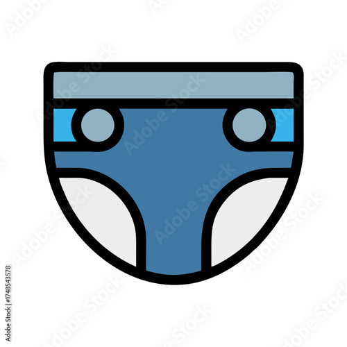 Diaper flat vector icon on black background illustration