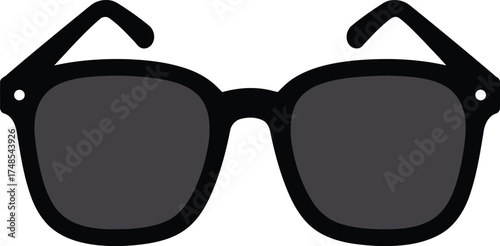 Stylish black wayfarer sunglasses isolated simple vector icon vector
