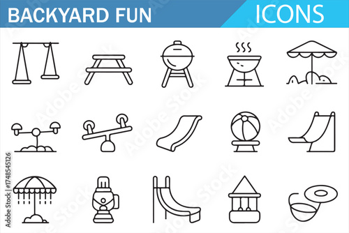 Simple Icons for Fun Backyard Activities with Family