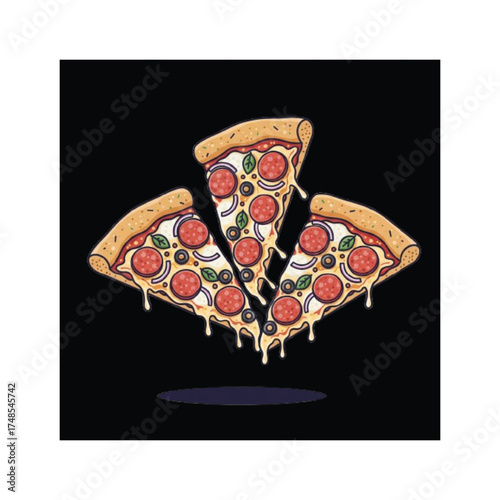Delicious Pepperoni Pizza Slices with Melting Cheese