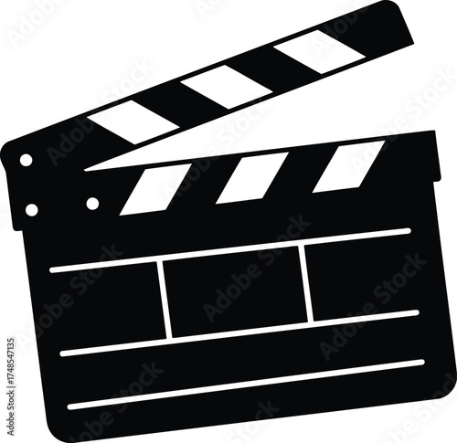 Film clapperboard action slate for movie production and filmmaking vector
