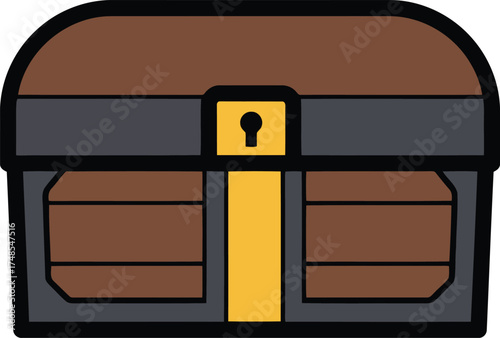 Vintage treasure chest icon graphic design vector