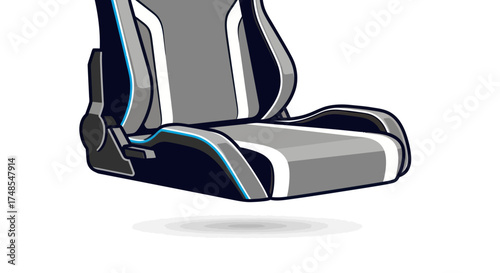 Modern Stylized Racing Car Bucket Seat Illustration.