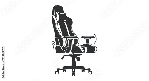 Ergonomic Gaming Chair with Adjustable Armrests and Lumbar Support.