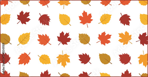 Autumn leaf collage pattern seasonal nature fall colors repeating design vector