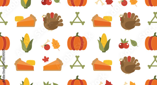Thanksgiving autumn harvest icons set festive food symbols vector illustration collection vector