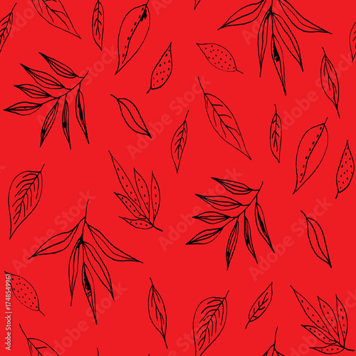 Seamless floral pattern, classic flower ornament, abstract ditsy print in vintage motif. Elegant botanical design of beautiful large wild flowers, leaves, small branches, herbs. Vector illustration.