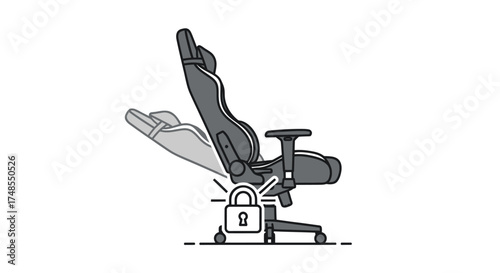 Ergonomic Gaming Chair with Adjustable Recline and Locking Mechanism.