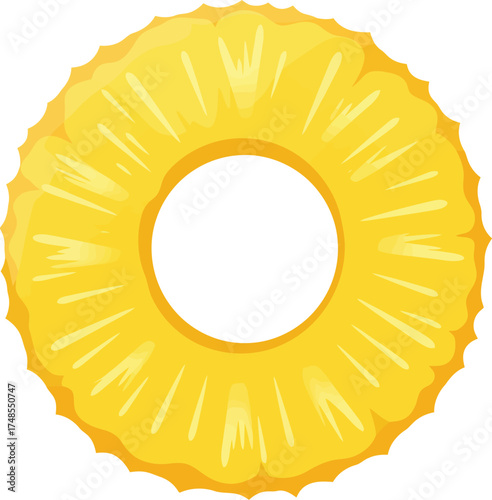 Pineapple ring slice tropical fruit summer refreshment vector