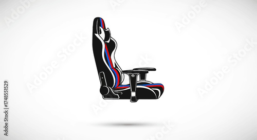 Ergonomic Gaming Chair with Vibrant Color Accents and Adjustable Armrests.