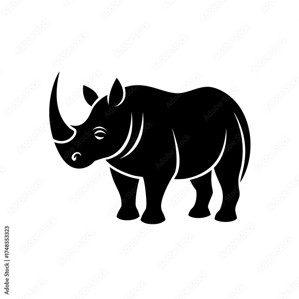 Fototapeta premium Silhouette of a black rhinoceros
