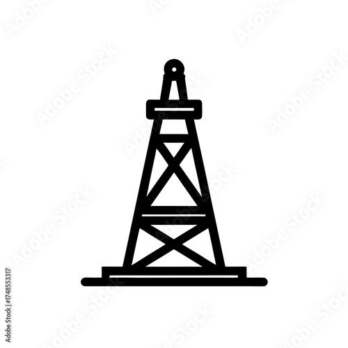 Outline of an oil drilling tower rig silhouette