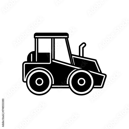 Silhouette of construction vehicle