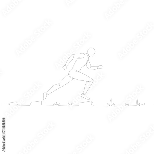 Creative design vector art of abstract line art illustration of a runner in motion