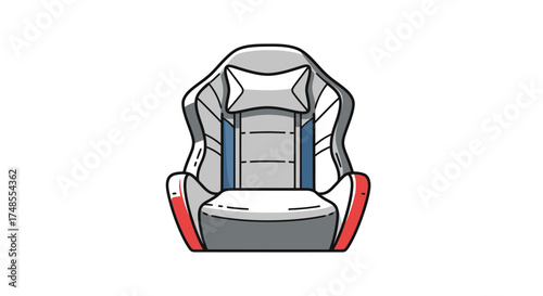 Modern Gaming Chair Illustration with Ergonomic Design.