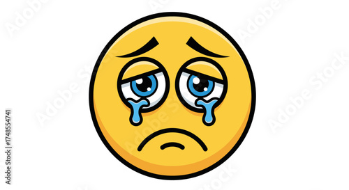 Crying Emoji with Blue Eyes and Tears.